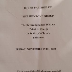 The Liturgical Introduction to Ministry in the parishes of the Shinrone group.