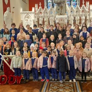 Mercy P.S. celebrating Catholic Schools week with Fr. Tom Friday 26th January