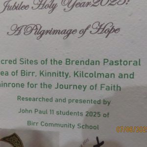 Presentation to Bishop Fintan by Transition Year/JP II Students “The Sacred Sites of the Brendan Pastoral Area”