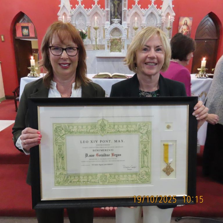 Presentation of Benemerenti Medal to Geraldine Bryan, Kilcolman Sunday October 19th