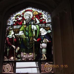 “Welcome home the restored and conserved St. Brendan Window, funded by @The Heritage Council. Work by Aria Stained Glass”