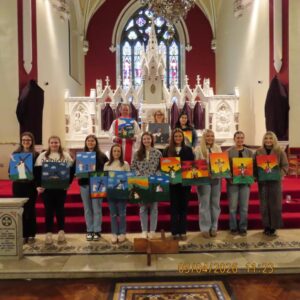 Stations of the Cross led by John Paul II Students with their teacher Fionnuala Brogan.